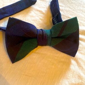 Classic Green and Blue Bow Tie & Belt J.Crew lot Tartan Plaid